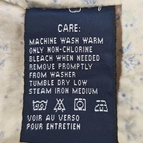Ralph Lauren Blue Label Cream Floral Pin Tuck Pleat Button-Up Blouse SZ 10 - Picture 7 of 10